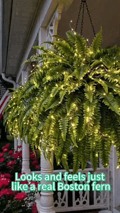 🎁Hot Sale 49% OFF🔥Oversized Pre-Lit Artificial Boston Ferns - No watering, No fading