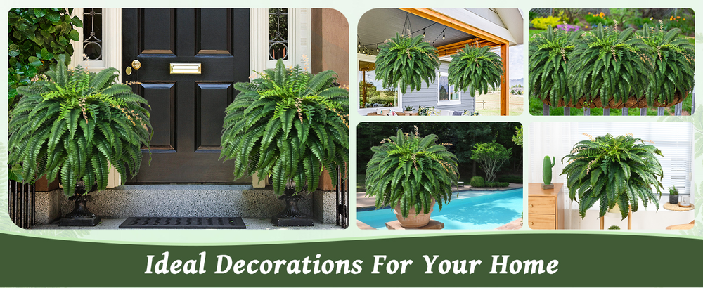 🎁Hot Sale 49% OFF🔥Oversized Pre-Lit Artificial Boston Ferns - No watering, No fading